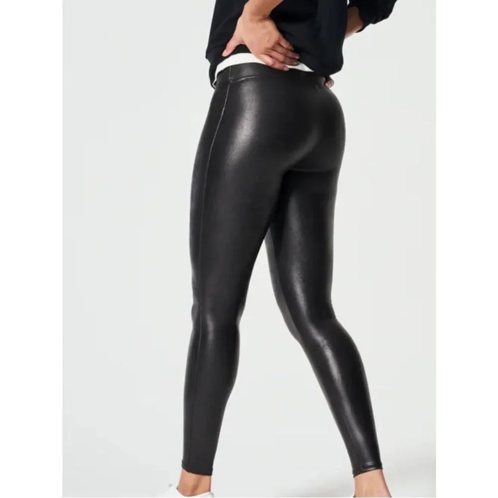 SPANX Faux Leather High-Waist Leggings in Black size small - Picture 2 of 6